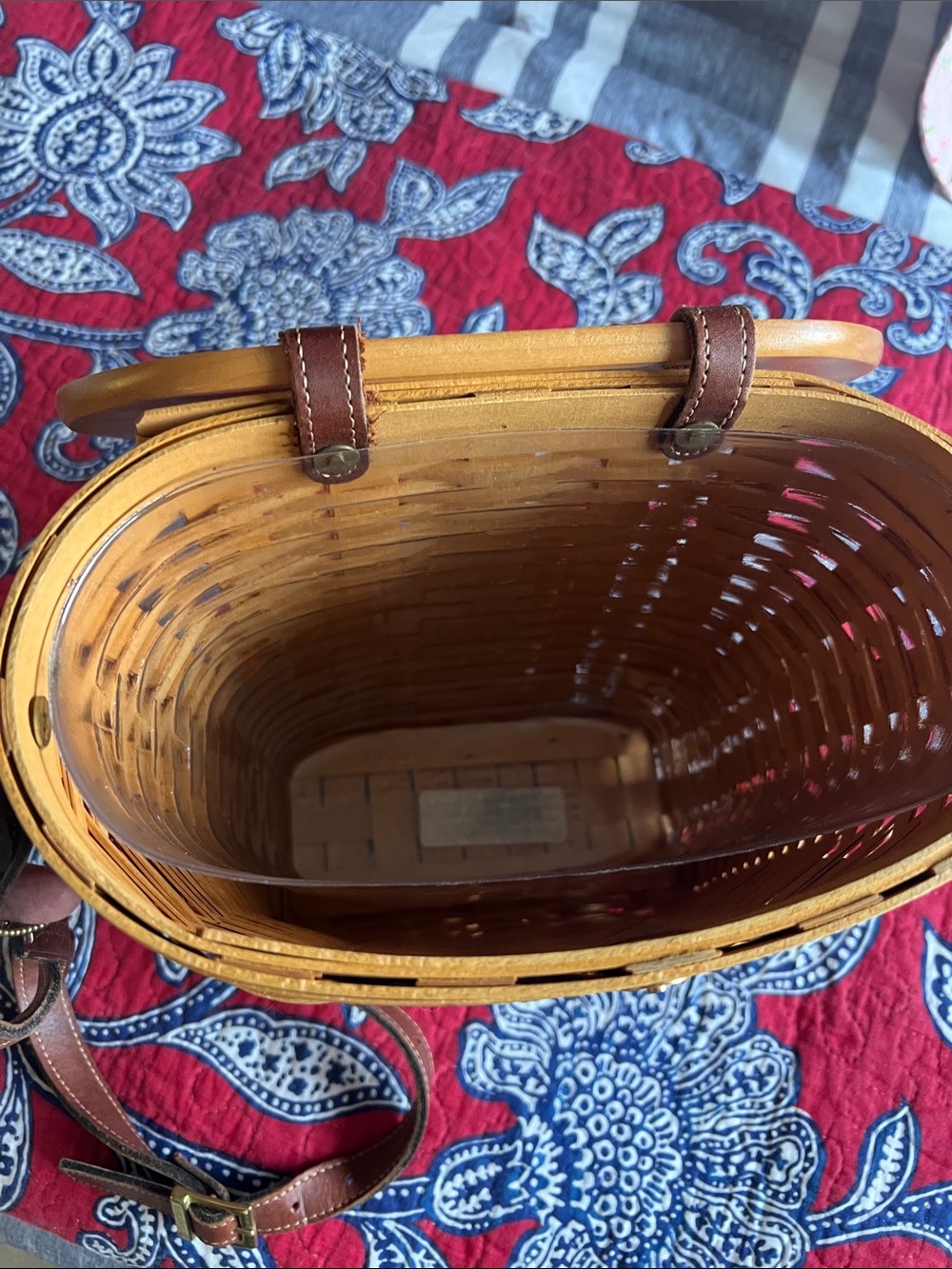 Longaberger Brown Woven Crossbody Bag - Picture 3 of 4